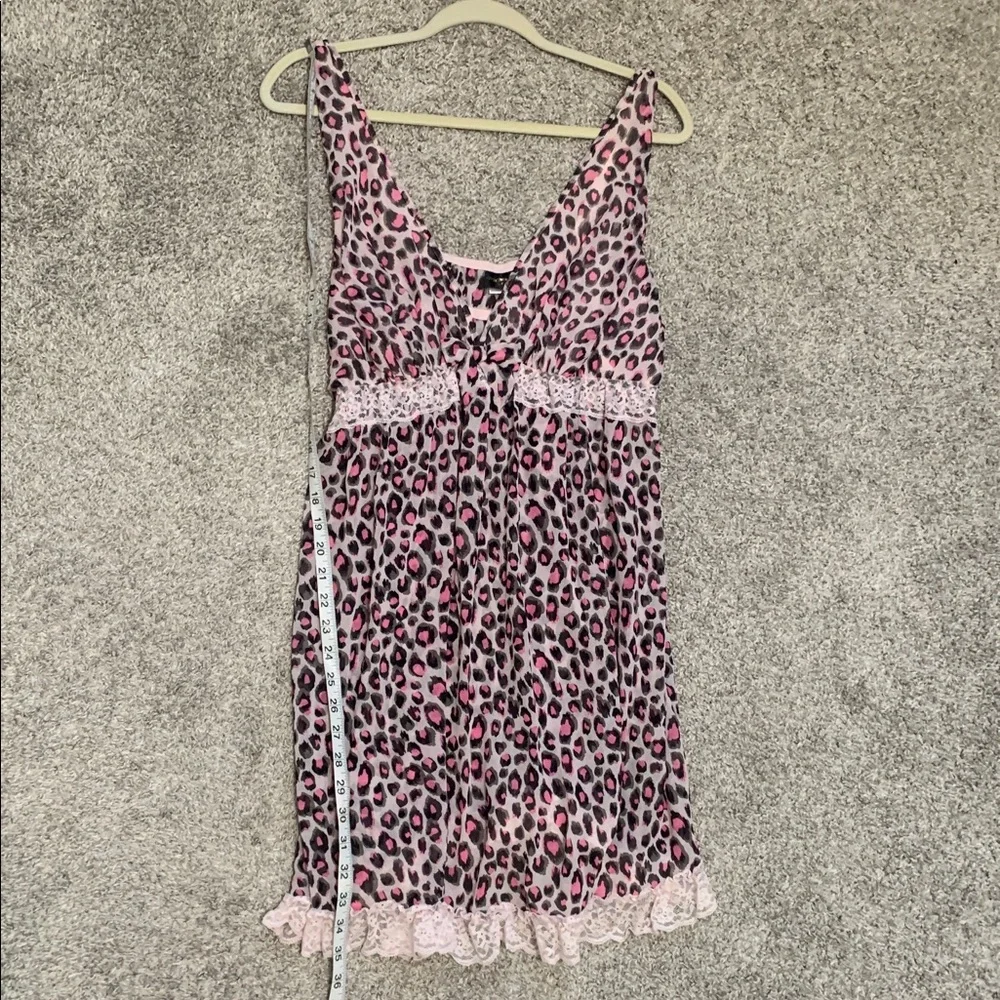 Y2K Cinema Etoile Pink Leopard Print Lingerie Dress - Picture 8 of 10